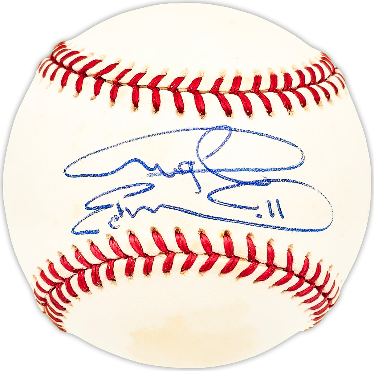 Angel Echevarria Autographed Official NL Baseball Colorado Rockies, Chicago Cubs Beckett BAS QR #BM25823