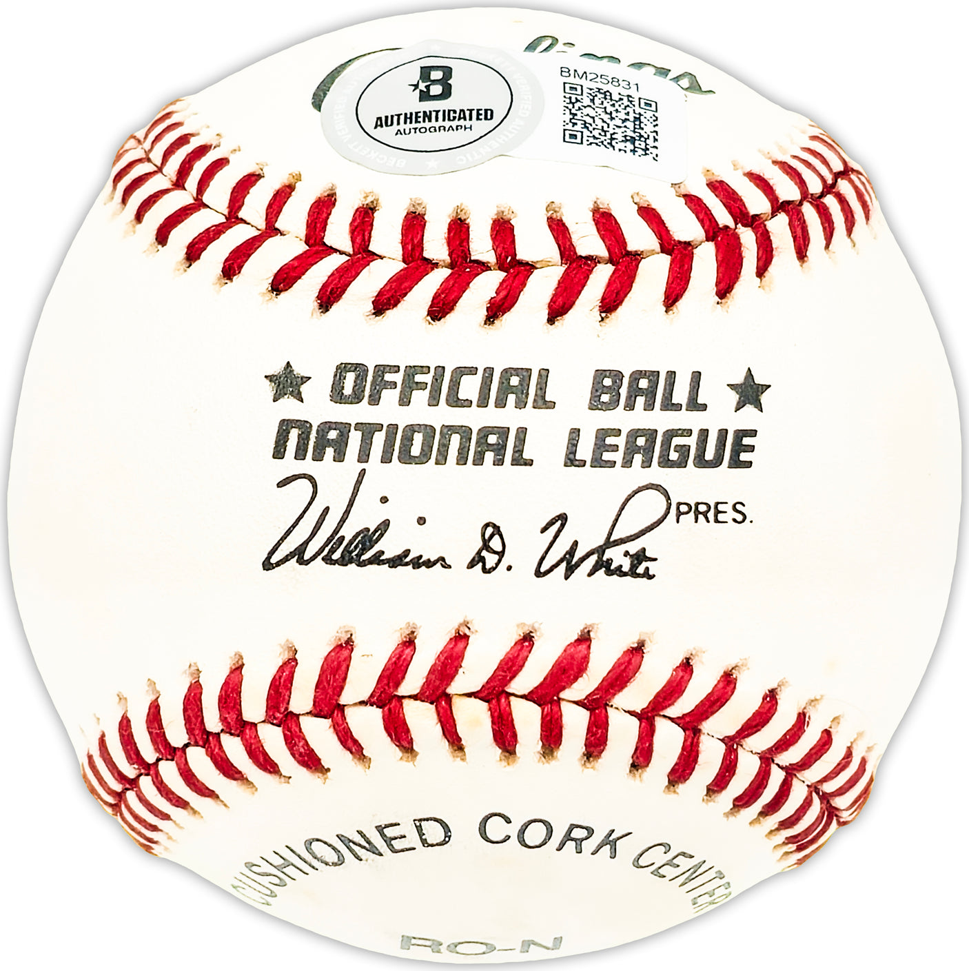 Ernie Bowman Autographed Official NL Baseball San Francisco Giants Beckett BAS QR #BM25831