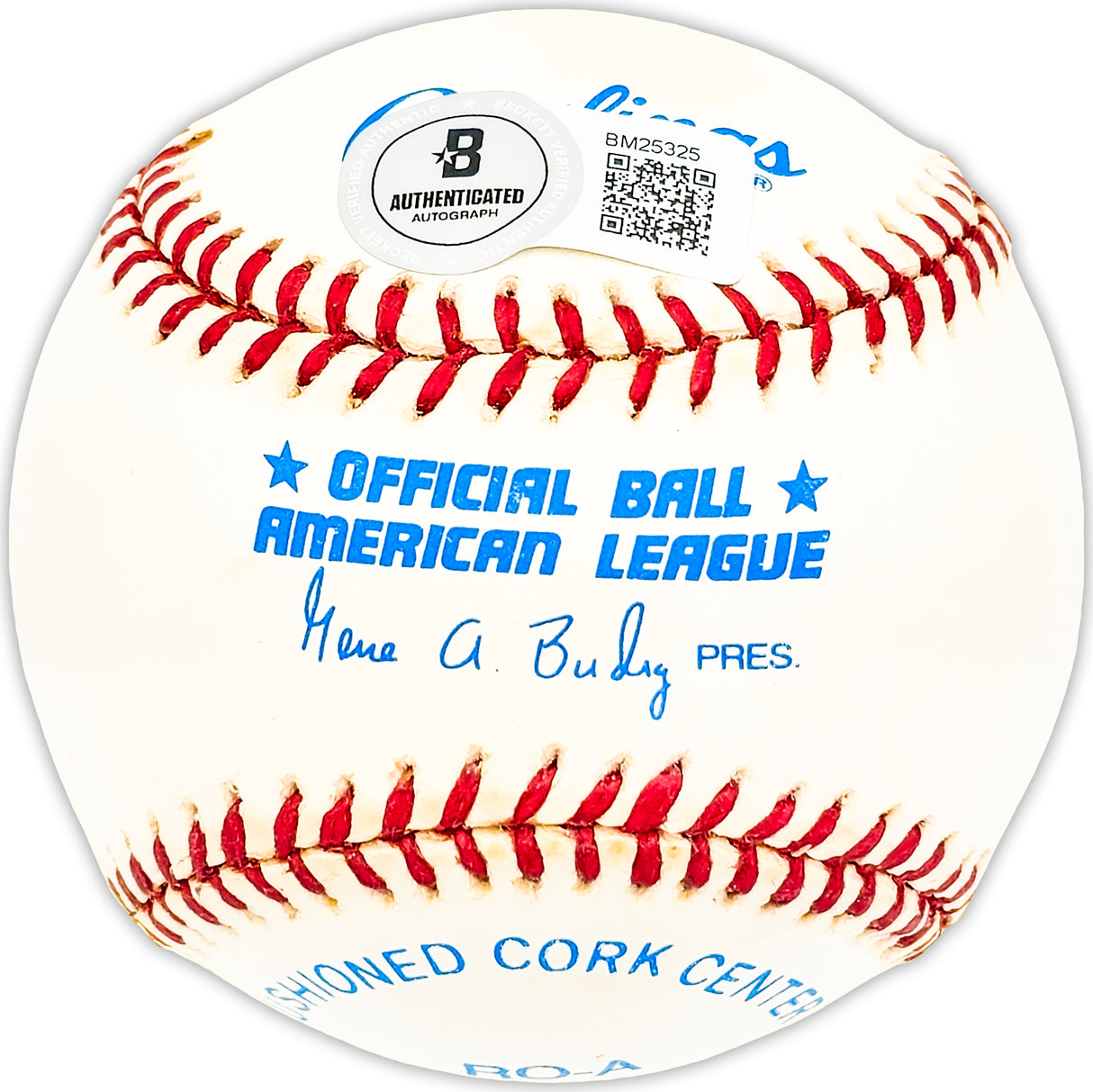 Bill Johnson Autographed Official AL Baseball New York Yankees "Stat Ball" Beckett BAS QR #BM25325