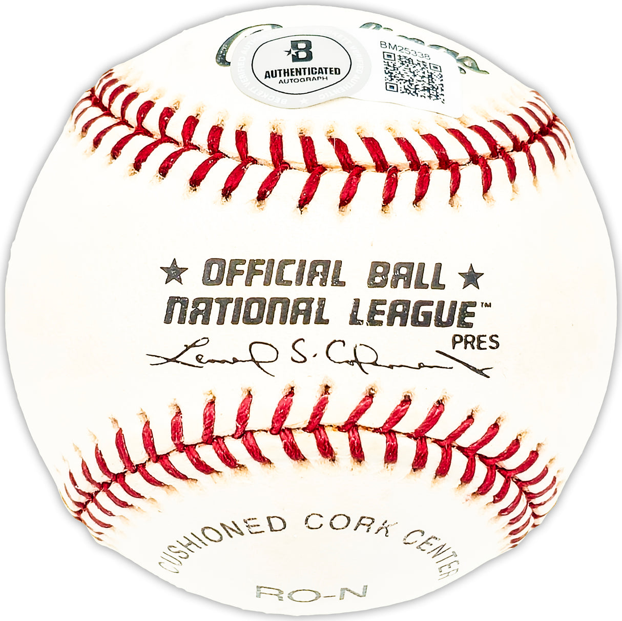 Sal Yvars Autographed Official NL Baseball New York Giants "51 Giants #7" Beckett BAS QR #BM25338