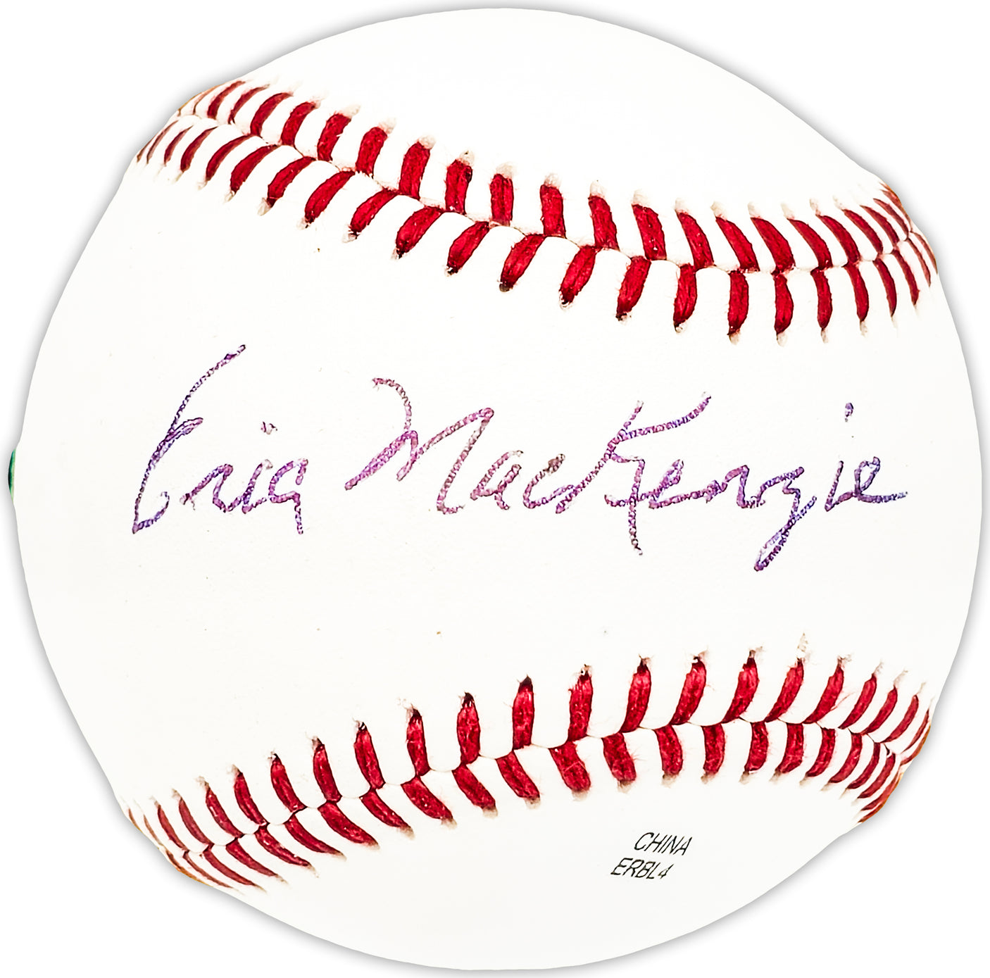 Eric Mackenzie Autographed Official Rawlings Baseball Philadelphia A's Beckett BAS QR #BM25463