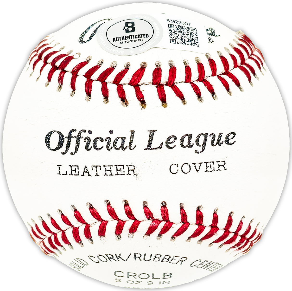 Les McCrabb Autographed Official League Baseball Philadelphia A's Beckett BAS QR #BM25007