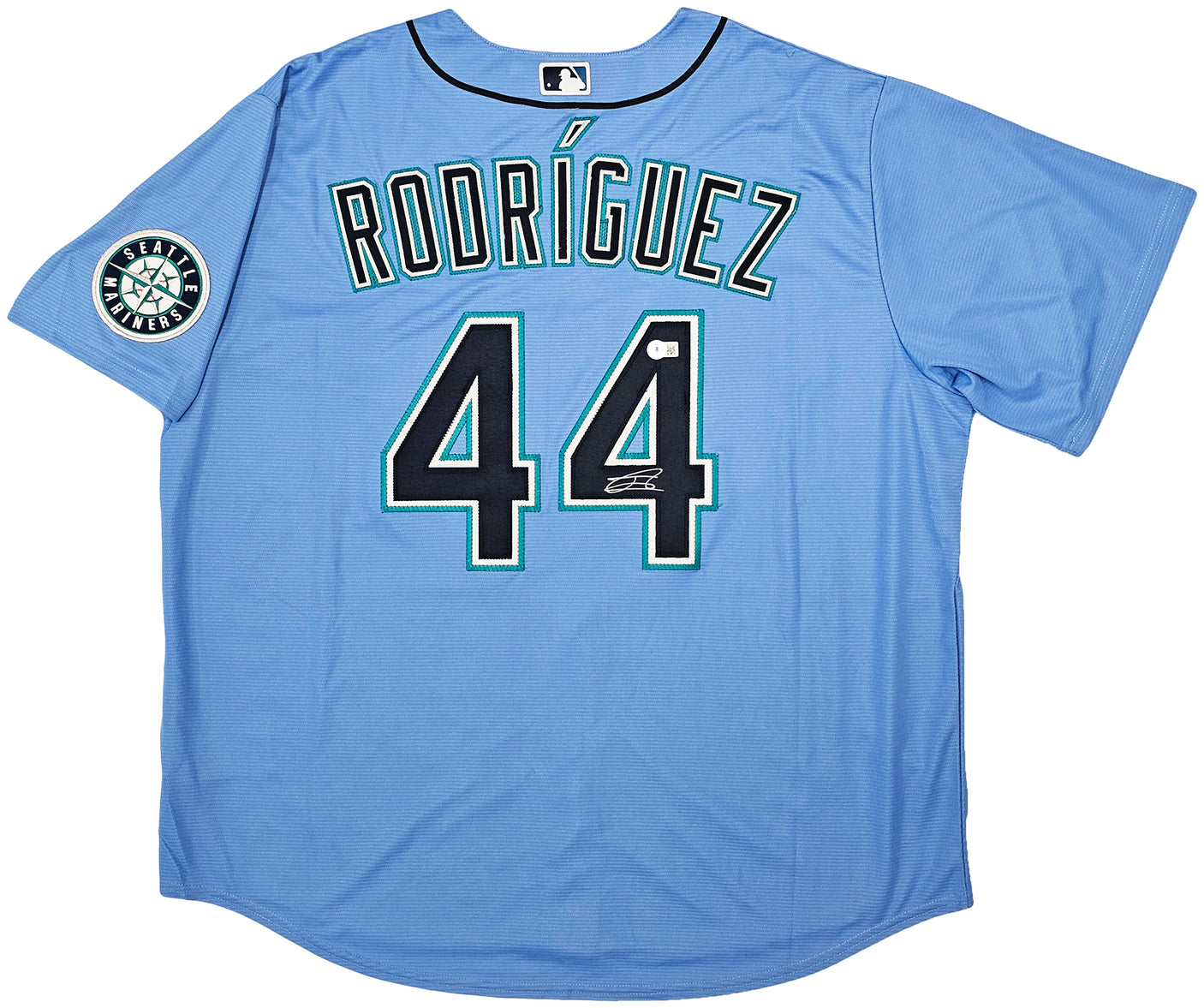 Seattle Mariners Julio Rodriguez Autographed Light Blue Nike Jersey Size XXL Beckett BAS QR Stock #213111