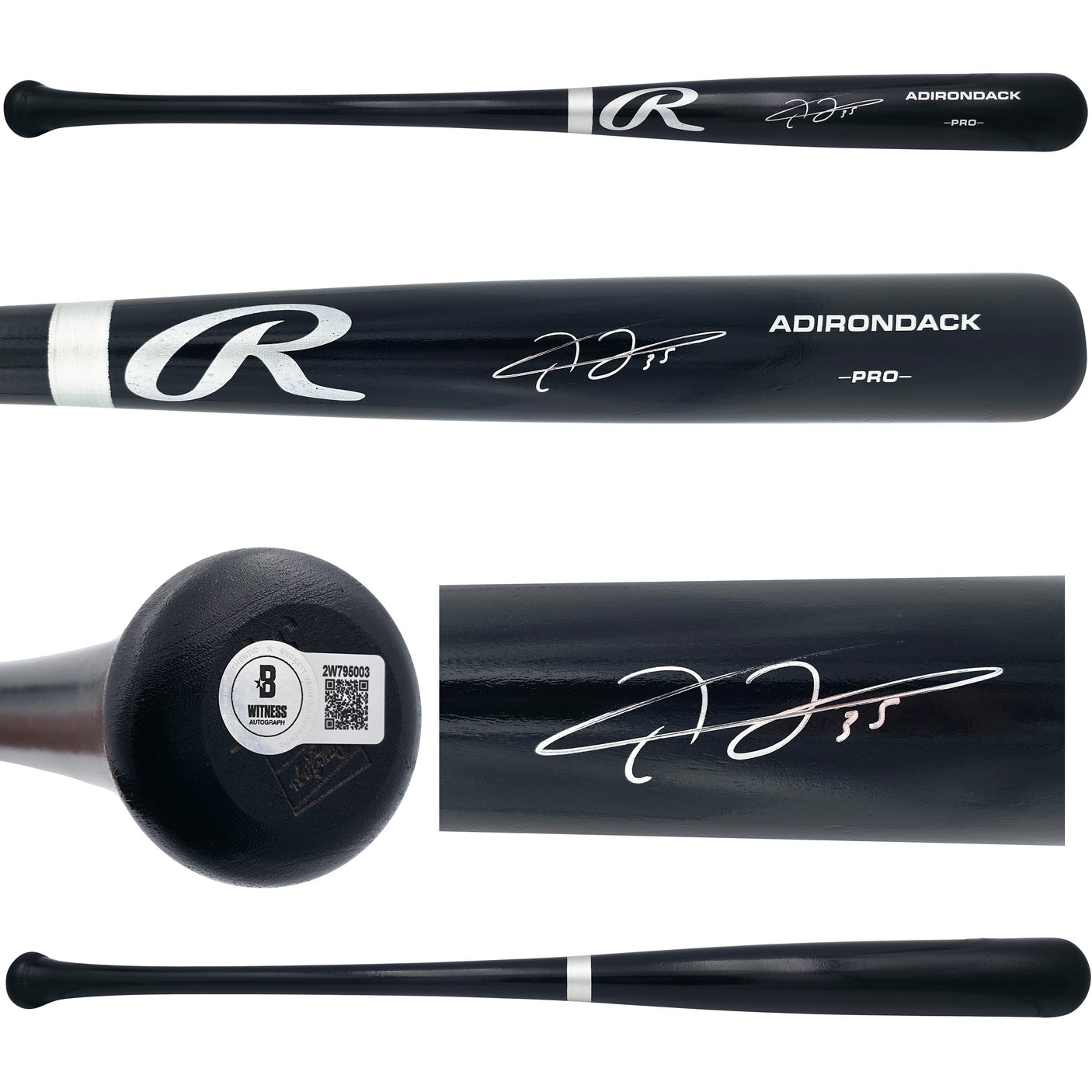 Frank Thomas Autographed Black Rawlings Adirondack Baseball Bat Chicago White Sox Beckett BAS Witness Stock #239728