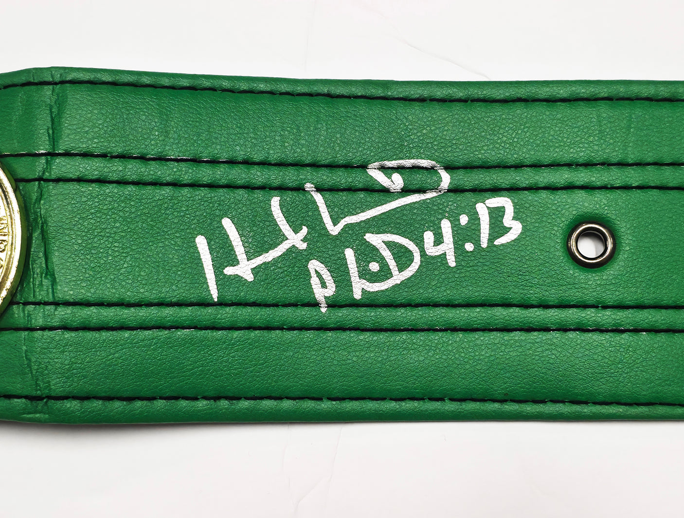 Mike Tyson & Evander Holyfield Autographed Green WBC World Championship Boxing Belt JSA QR Stock #239483