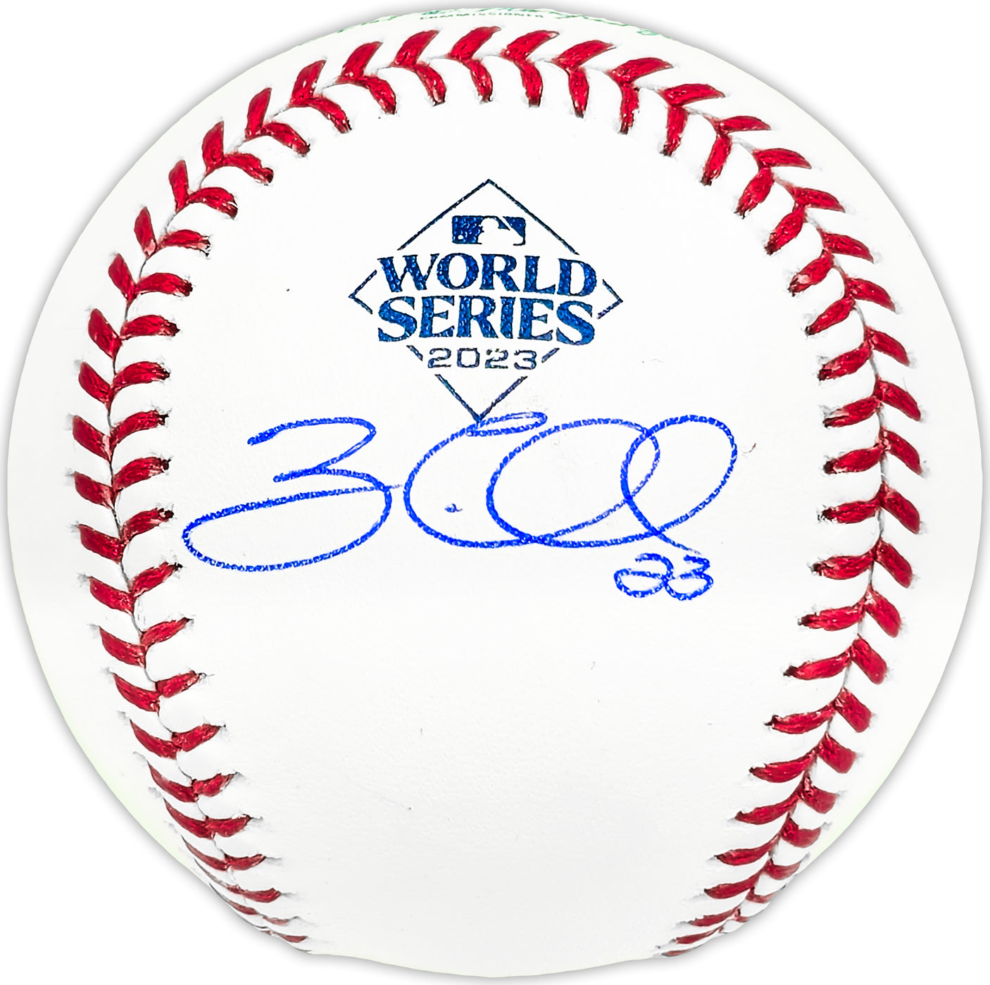 Zac Gallen Autographed Official 2023 World Series Logo MLB Baseball Arizona Diamondbacks Beckett BAS Witness Stock #227323