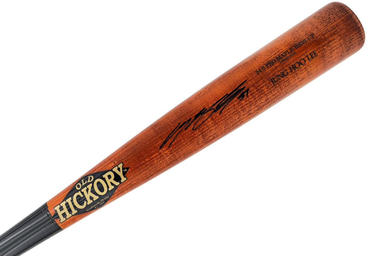 Jung Hoo Lee Autographed Orange & Black Old Hickory Player Model Baseball Bat San Francisco Giants Beckett BAS Witness Stock #227302