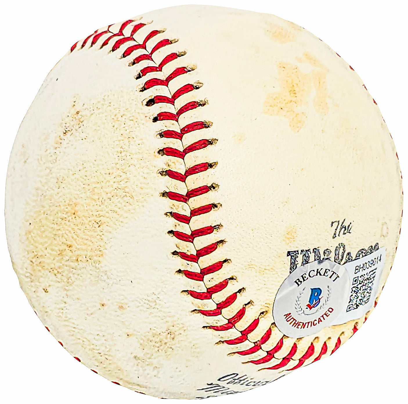 Bill Weir Autographed Official Wilson Baseball Boston Braves Vintage Signature Beckett BAS QR #BH039014