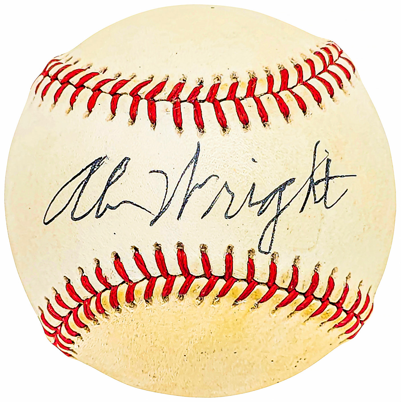 A.B. Wright Autographed Official NL Baseball Boston Braves Vintage Signature Beckett BAS QR #BH039016