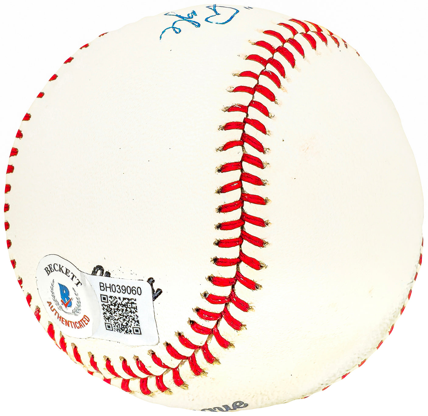 Ewald Lefty Pyle Autographed Official League Baseball Browns, Braves Vintage Signature Beckett BAS QR #BH039060