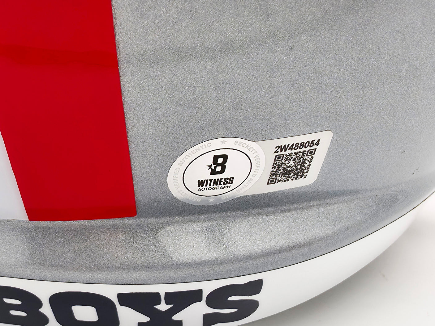 Roger Staubach Autographed Dallas Cowboys 1976 Throwback Silver Full Size Speed Replica Helmet Beckett BAS Witness Stock #238803