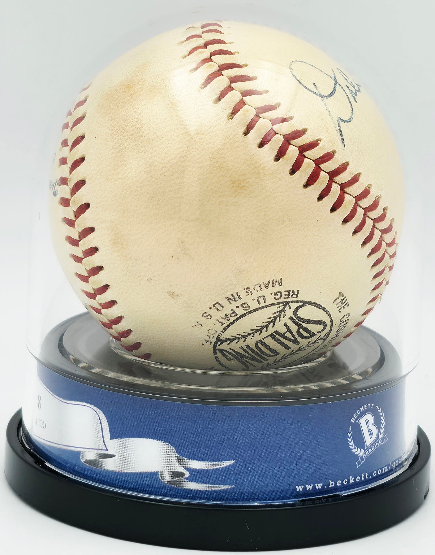 Roberto Clemente & Dale Long Autographed Official Giles NL Baseball Pittsburgh Pirates Auto Grade Near Mint/Mint 8 Beckett BAS #17610869