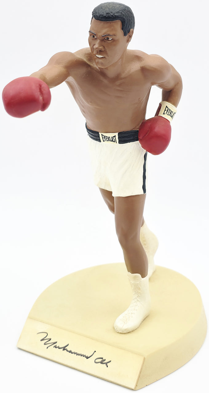 Muhammad Ali Autographed 5x9 Toy Figurine White Boxing Trunks #482/3500 Beckett BAS #AE31334