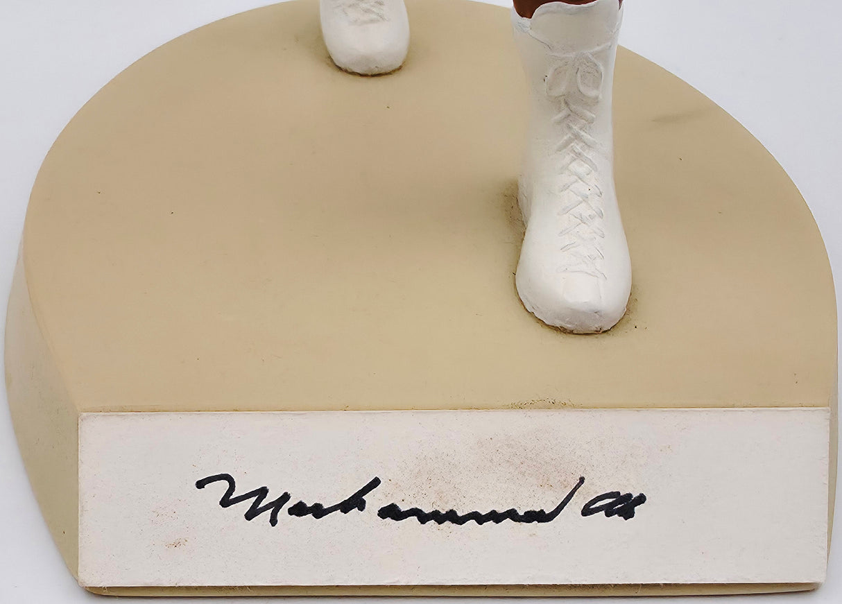 Muhammad Ali Autographed 5x9 Toy Figurine Black Boxing Trunks #/400 Beckett BAS #AE31335