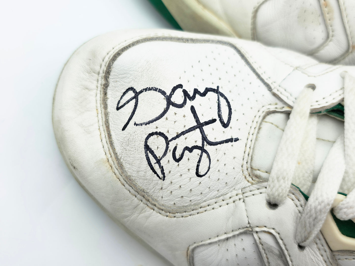 Gary Payton Autographed White Game Used Nike Shoes Seattle Supersonics Size 13 Beckett BAS QR #BR84871 & BR84872