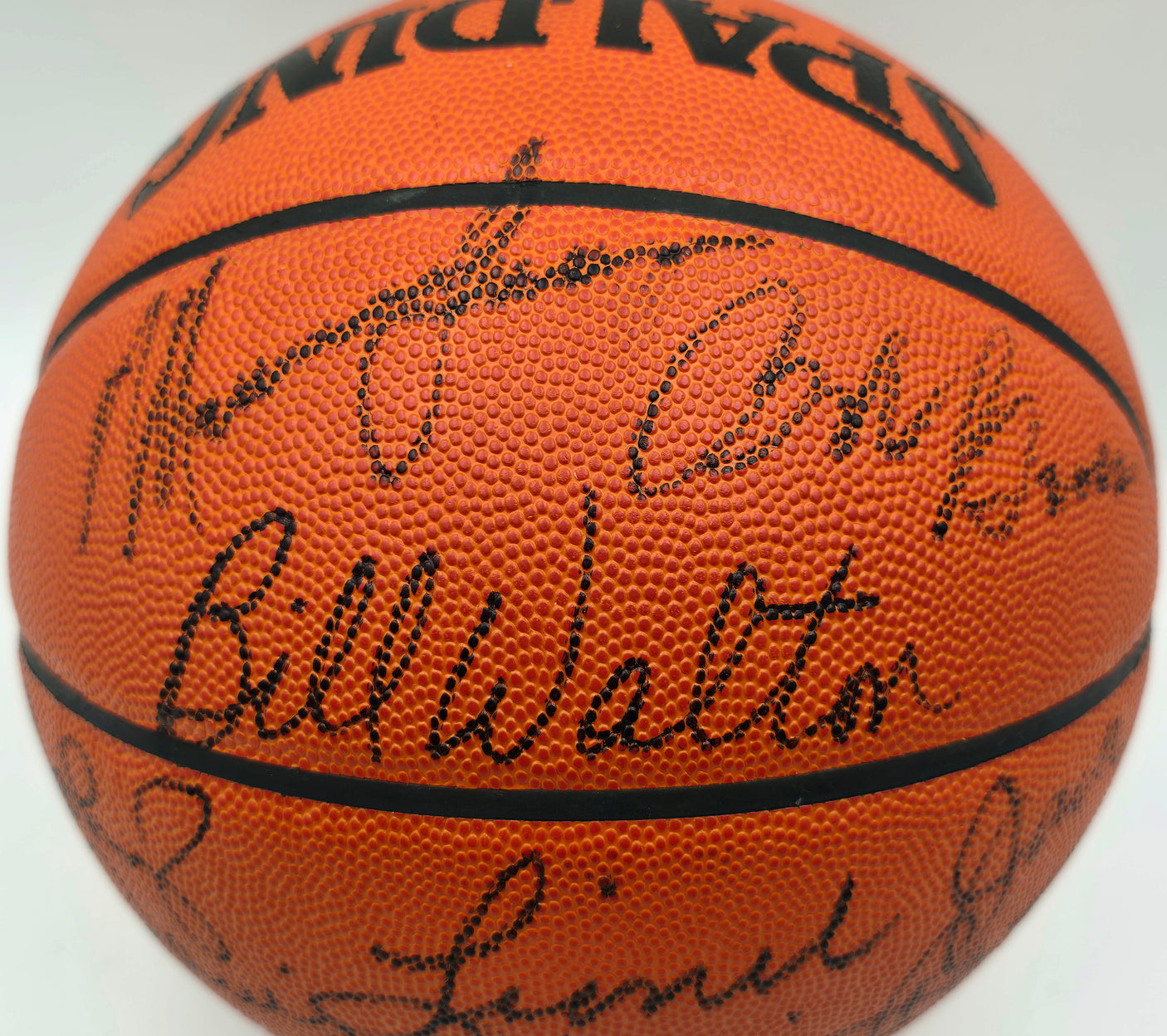 1976-77 Portland Trail Blazers Team Autographed Spalding NBA Game Basketball With 7 Signatures Including Bill Walton Beckett BAS #AE31354