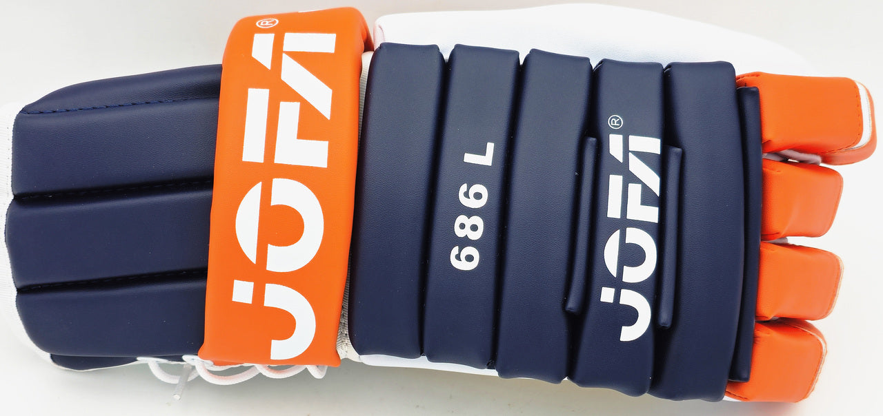 Wayne Gretzky Autographed Pair of Navy Blue & Orange Jofa Authentic 1989 Hockey Gloves Edmonton Oilers "99" UDA Holo #BAM191892