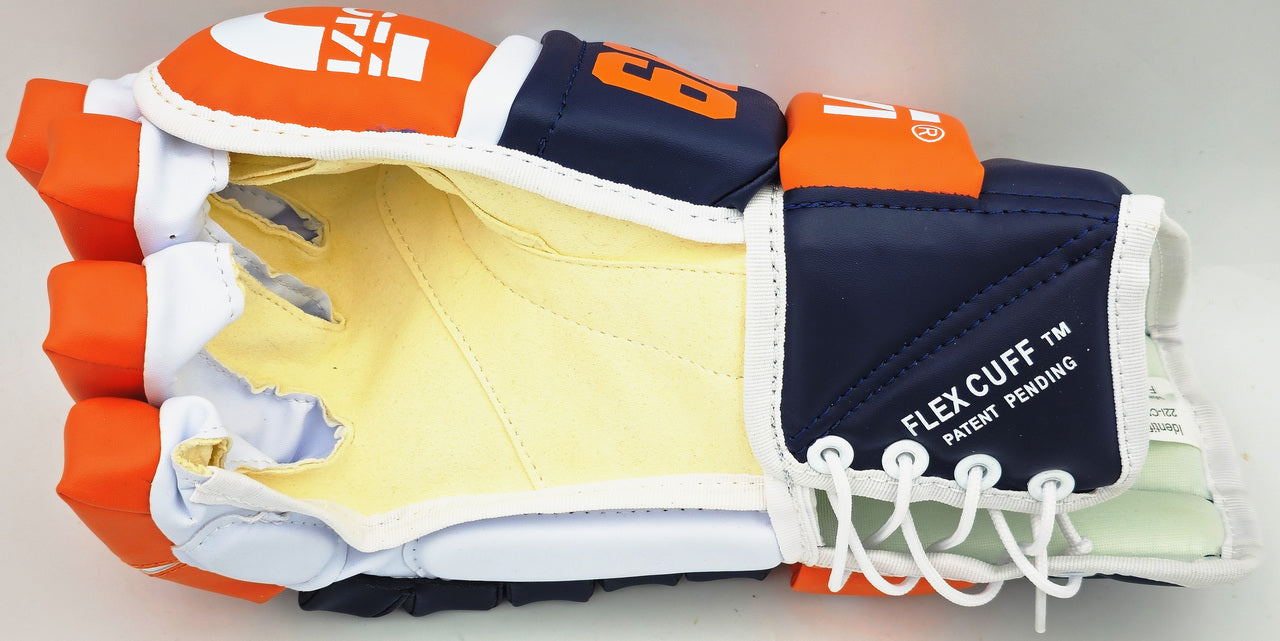 Wayne Gretzky Autographed Pair of Navy Blue & Orange Jofa Authentic 1989 Hockey Gloves Edmonton Oilers "99" UDA Holo #BAM191892