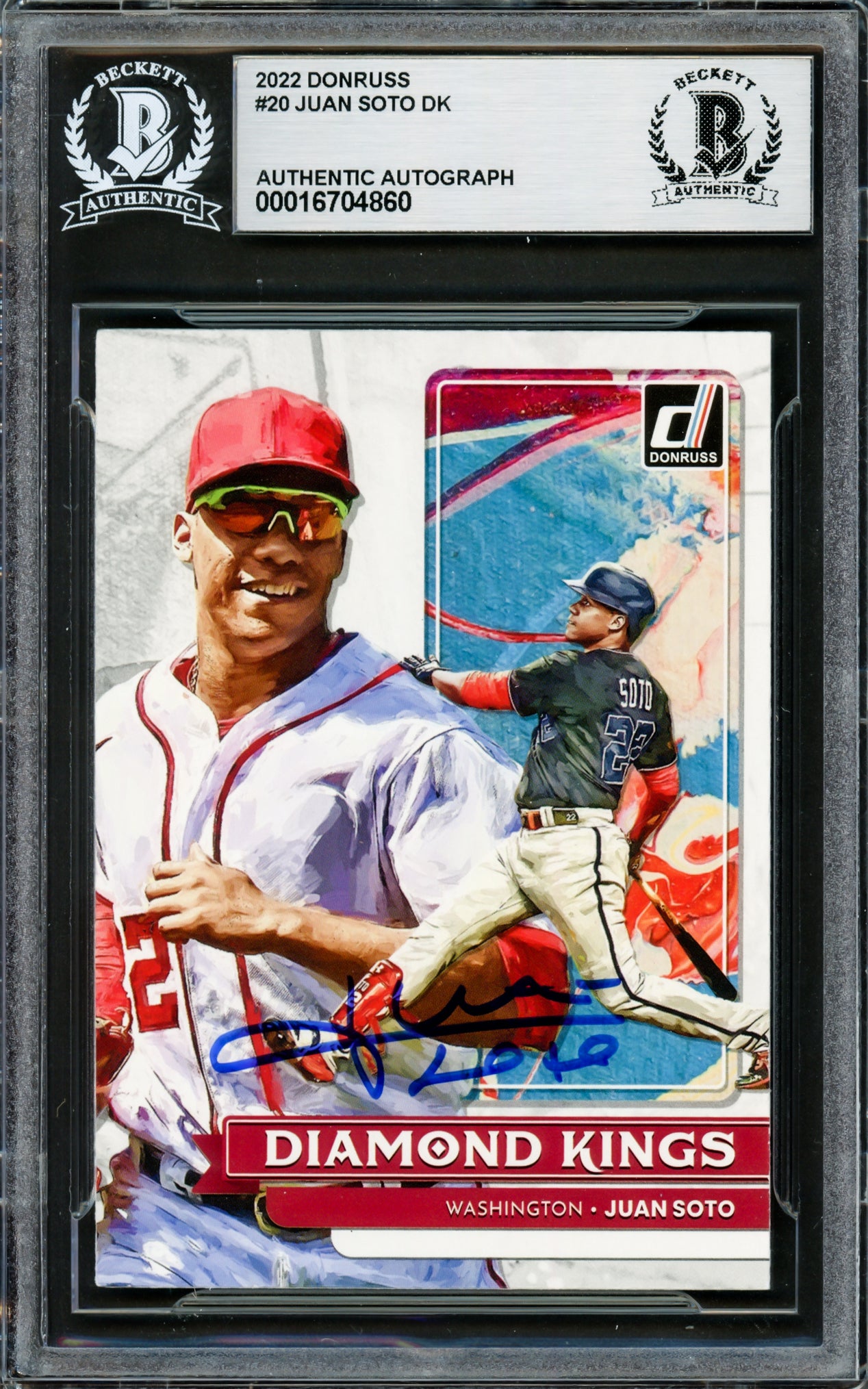 Juan Soto Autographed 2022 Donruss Diamond Kings Card #20 New York Mets Beckett BAS #16704860