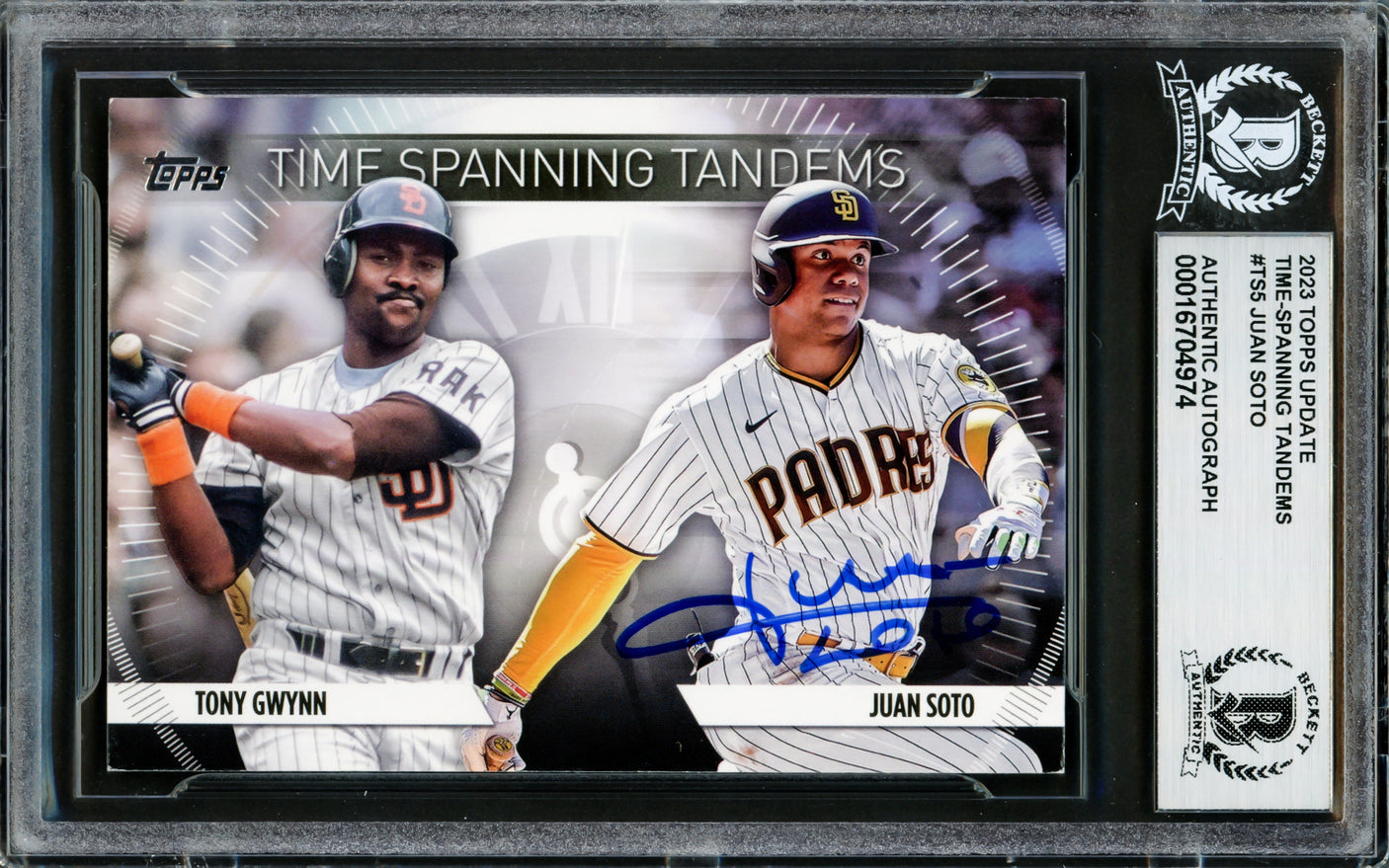 Juan Soto Autographed 2023 Topps Time Spanning Tandems Card #TS5 New York Mets Beckett BAS #16704974