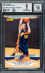 Stephen Curry Autographed 2009-10 Panini Rookie Card #357 Golden State Warriors BGS 9 Auto Grade Gem Mint 10 Beckett BAS #16613854