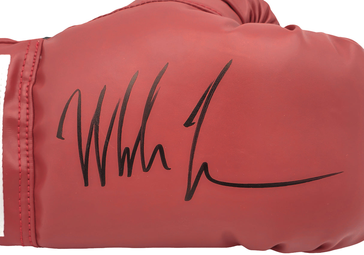 Mike Tyson Autographed Red Everlast Boxing Glove (Right Handed RH, Black) JSA Stock #228073