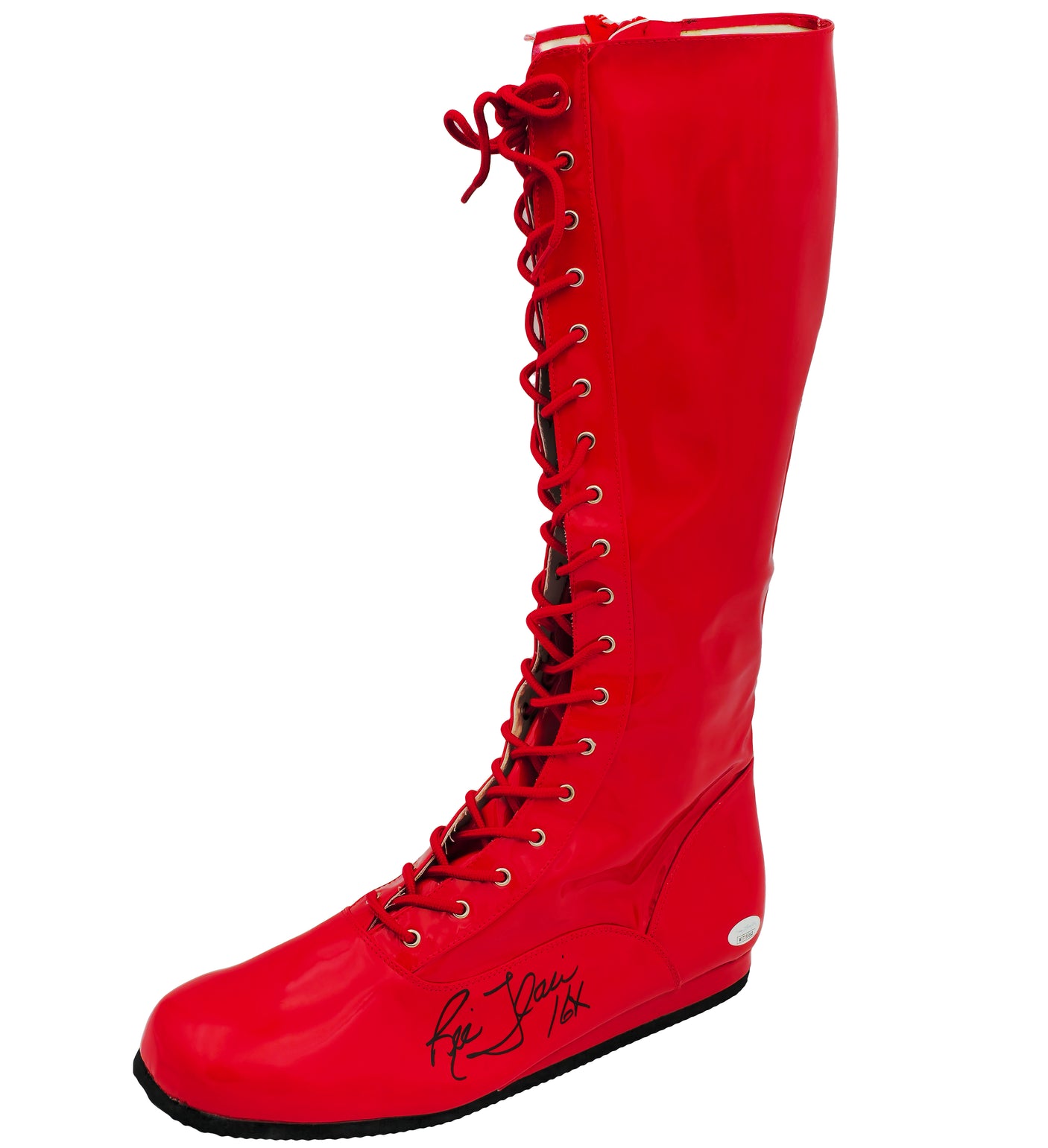 Ric Flair Autographed Red Left Footed Boot WWE "16x" JSA Stock #228118