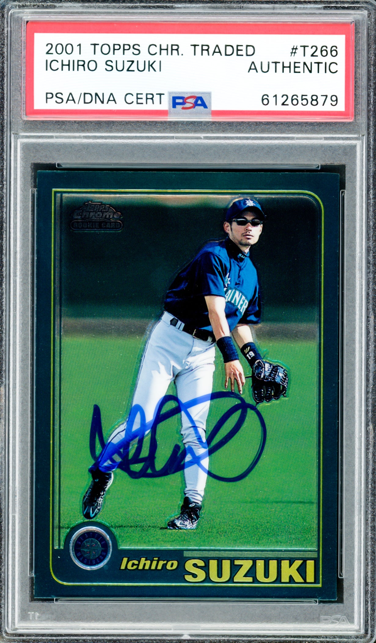 Ichiro Suzuki Autographed 2001 Topps Chrome Traded Rookie Card #T266 Seattle Mariners PSA/DNA #61265879