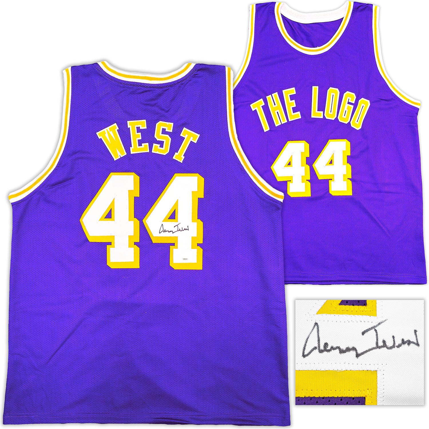Los Angeles Lakers Jerry West Autographed Purple Basketball Jersey JSA Stock #228803