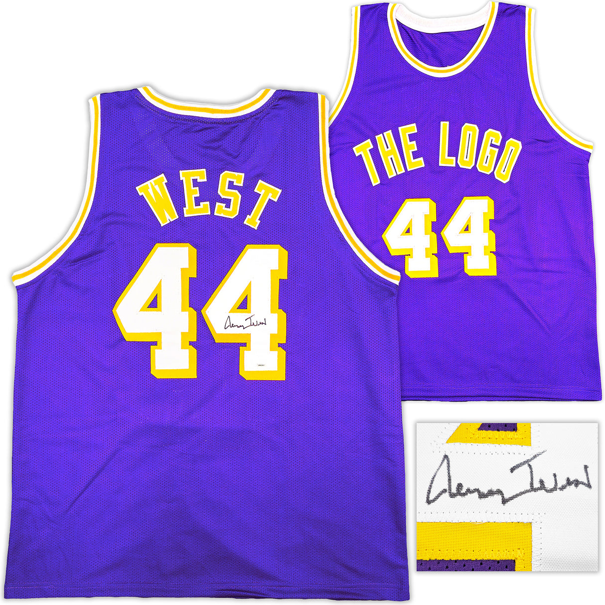 Los Angeles Lakers Jerry West Autographed Purple Basketball Jersey JSA Stock #228803