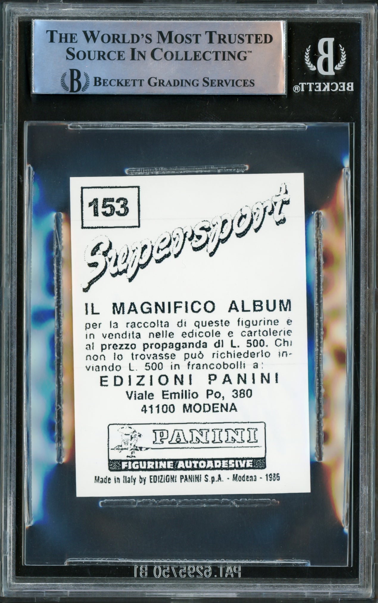 Mike Tyson Autographed 1986 Panini Supersport Reprint Rookie Retro Sticker Card #153 Beckett BAS Stock #228825