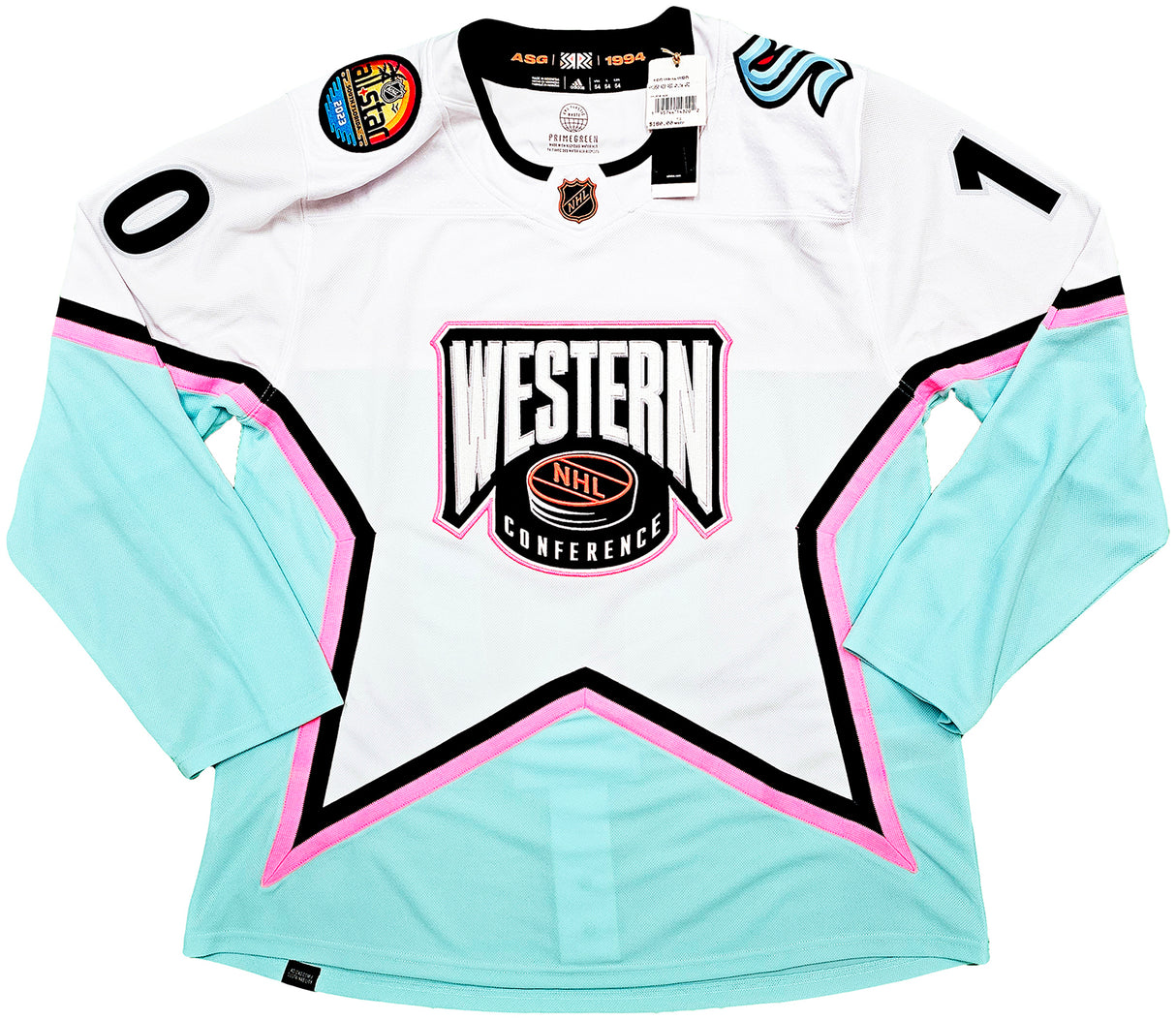 Seattle Kraken Matty Beniers Autographed White Adidas 2023 All Star Game Jersey Size 54 "1st ASG 2-4-23" Fanatics Holo Stock #215324
