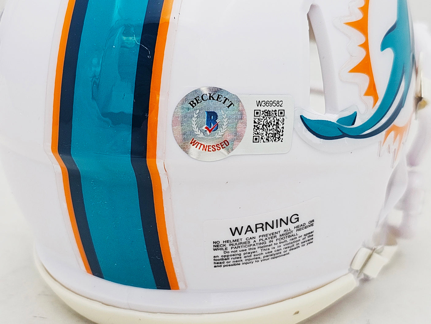 Zach Thomas Autographed Miami Dolphins White Speed Mini Helmet "HOF 2023" Beckett BAS Witness Stock #215335