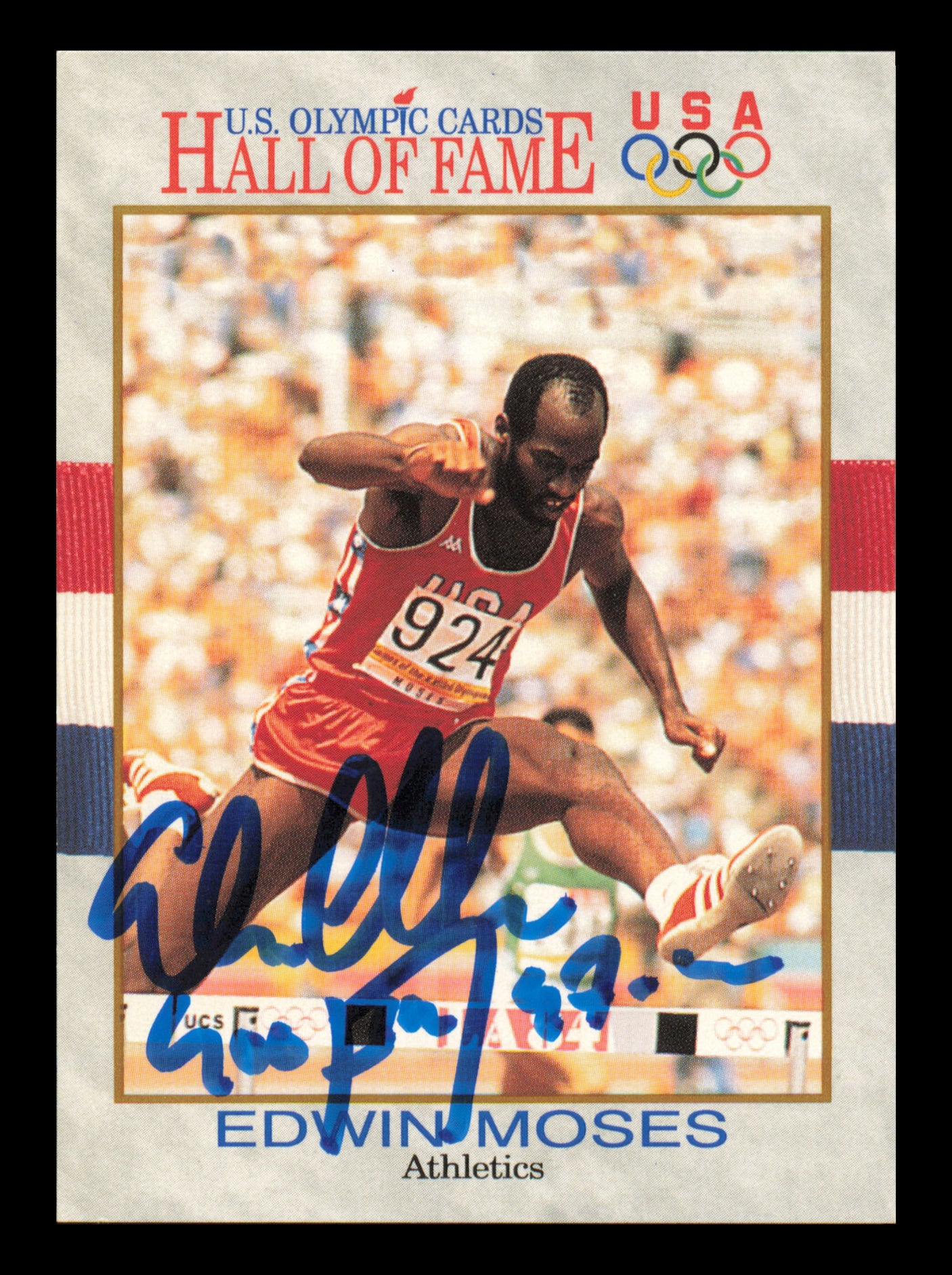 Edwin Moses Autographed 1991 Impel U.S. Olympics Card #25 SKU #240710