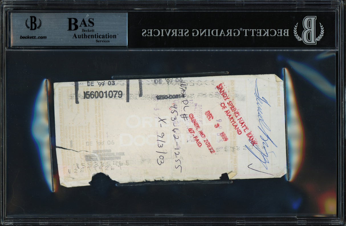 Bill Russell Autographed 3x6 Check Boston Celtics Beckett BAS #15502381