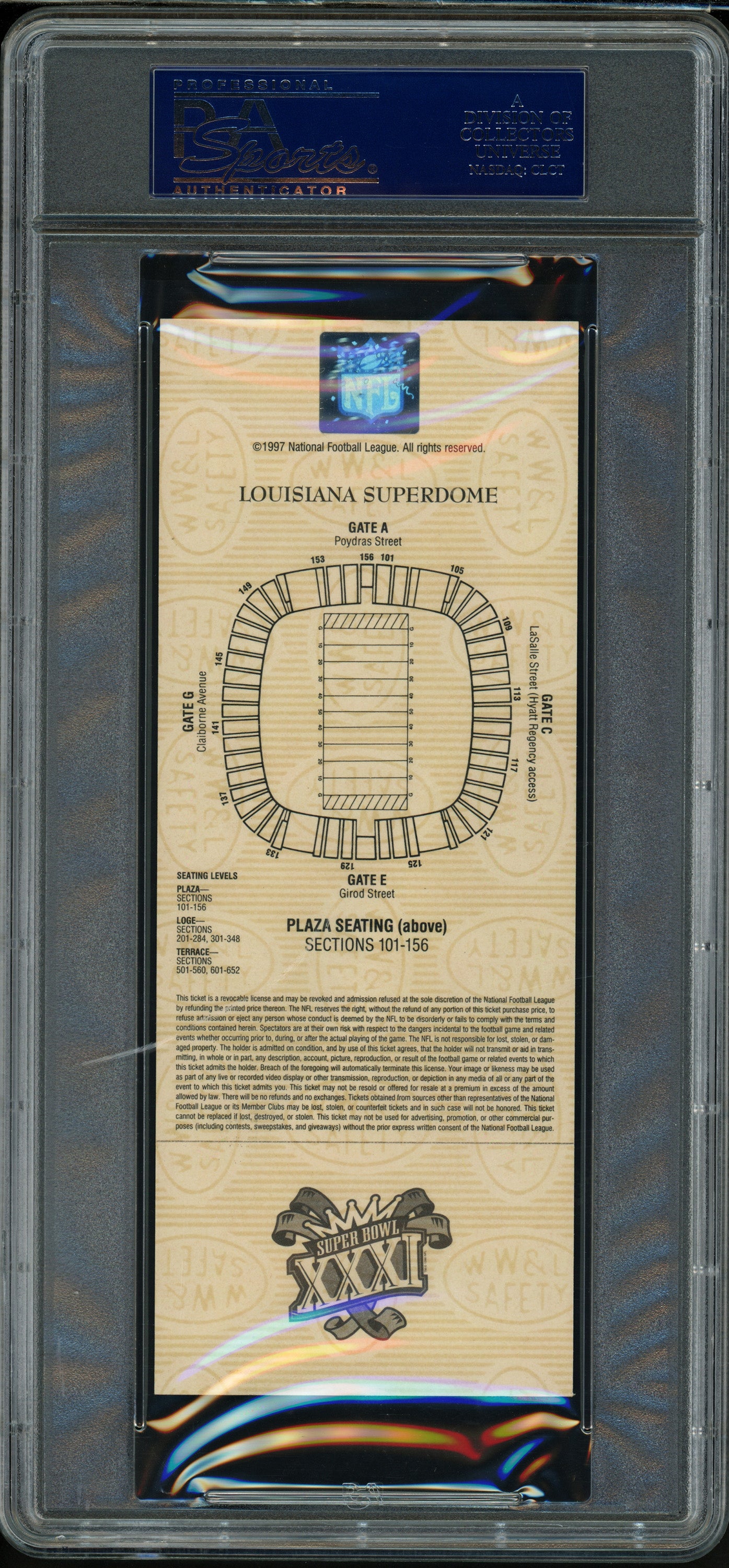 Desmond Howard Autographed 1997 Super Bowl Ticket Gold Variation Green Bay Packers PSA 9 "SB XXXI MVP" PSA/DNA #20009940