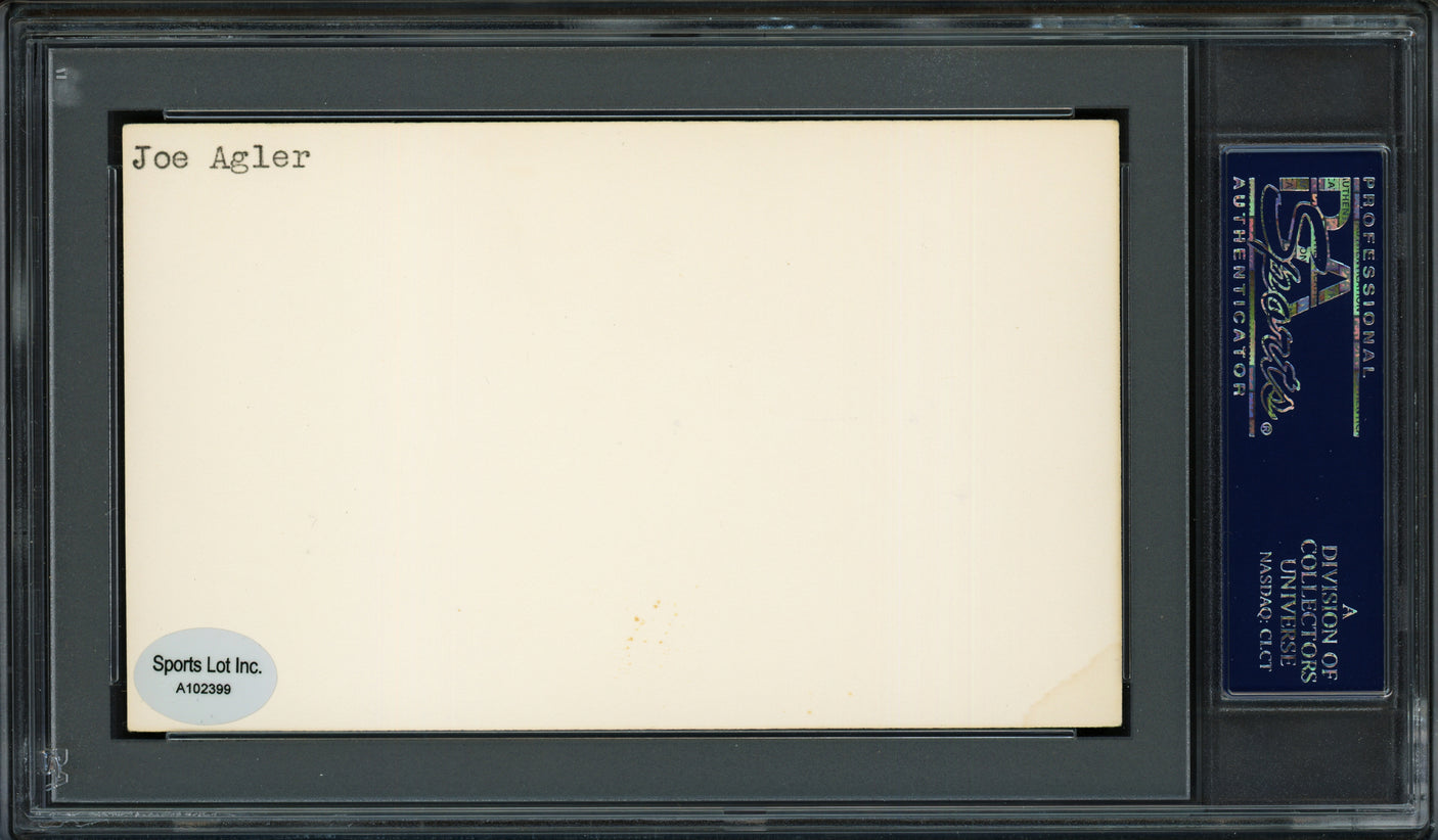 Joe Agler Autographed 3x5 Index Card Washington Senators PSA/DNA #83860249