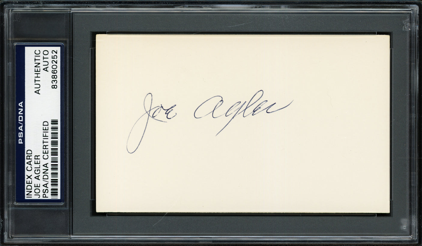 Joe Agler Autographed 3x5 Index Card Washington Senators PSA/DNA #83860252