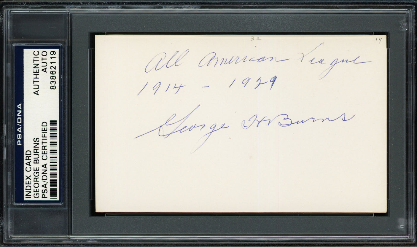 George H. Burns Autographed 3x5 Index Card New York Giants, Philadelphia Phillies "1914-29" PSA/DNA #83862119