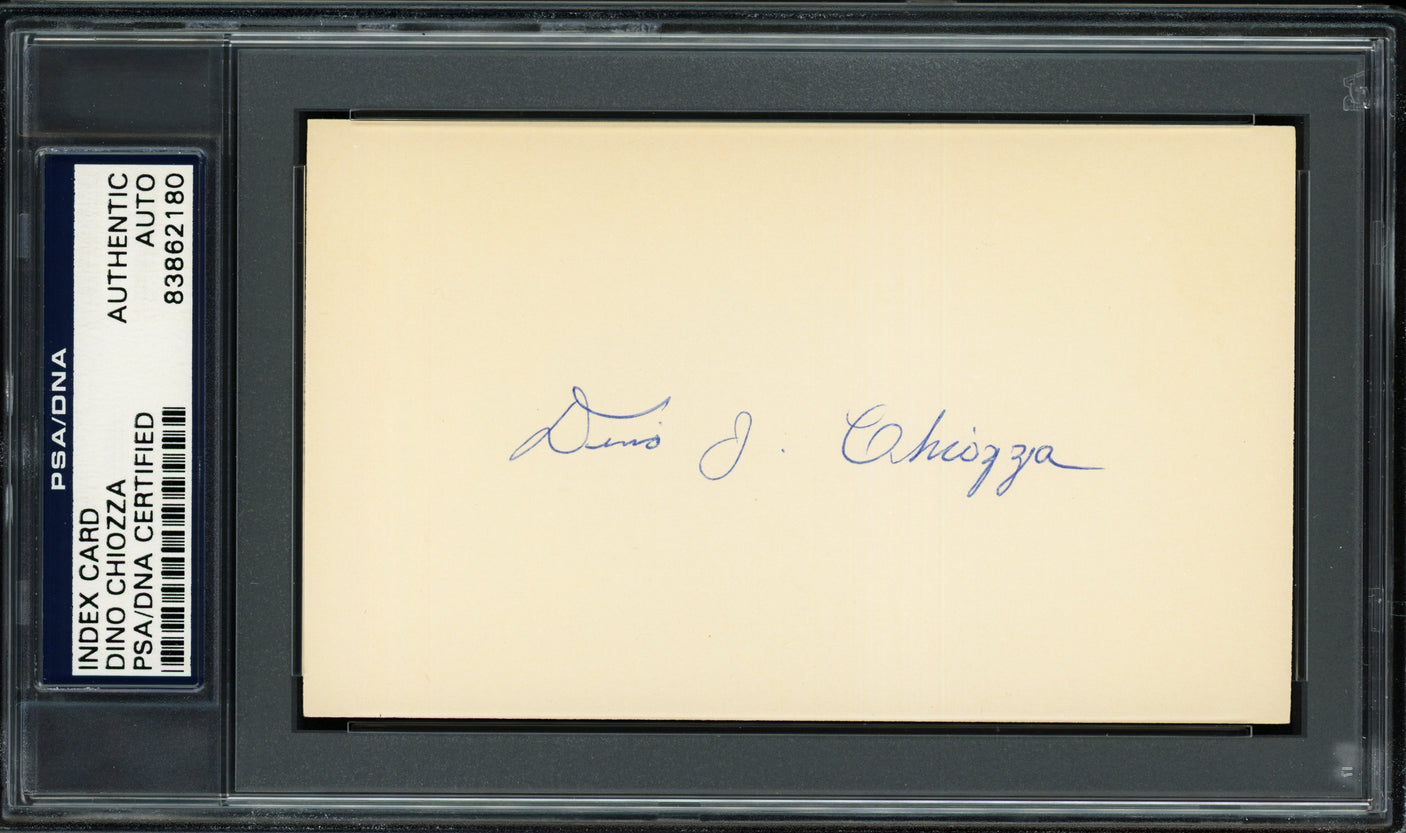 Dino Chiozza Autographed 3x5 Index Card Philadelphia Phillies PSA/DNA #83862180