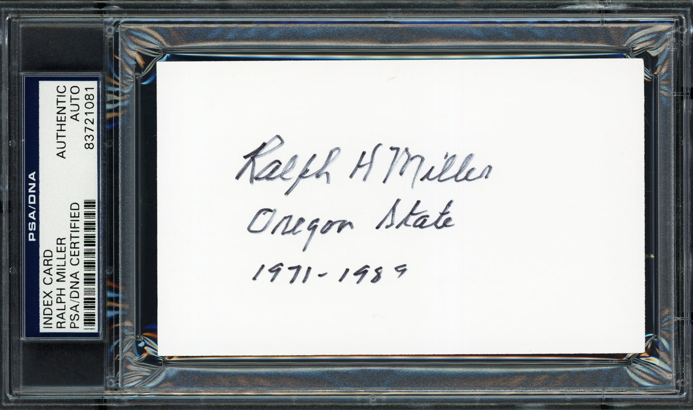 Ralph Miller Autographed 3x5 Index Card Oregon State University Beavers Coach "1971-1989" PSA/DNA #83721081