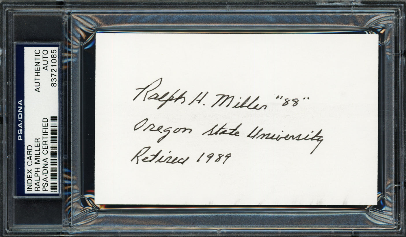 Ralph Miller Autographed 3x5 Index Card Oregon State University Beavers Coach "1989" PSA/DNA #83721085