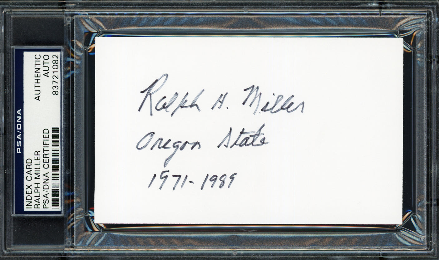 Ralph Miller Autographed 3x5 Index Card Oregon State University Beavers Coach "1971-1989" PSA/DNA #83721082