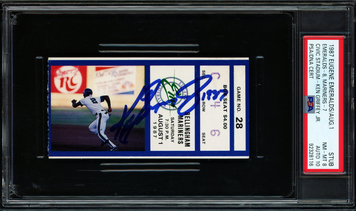 Ken Griffey Jr. Autographed Ticket Stub Bellingham Mariners PSA 8 Auto Grade Gem Mint 10 PSA/DNA #92381116
