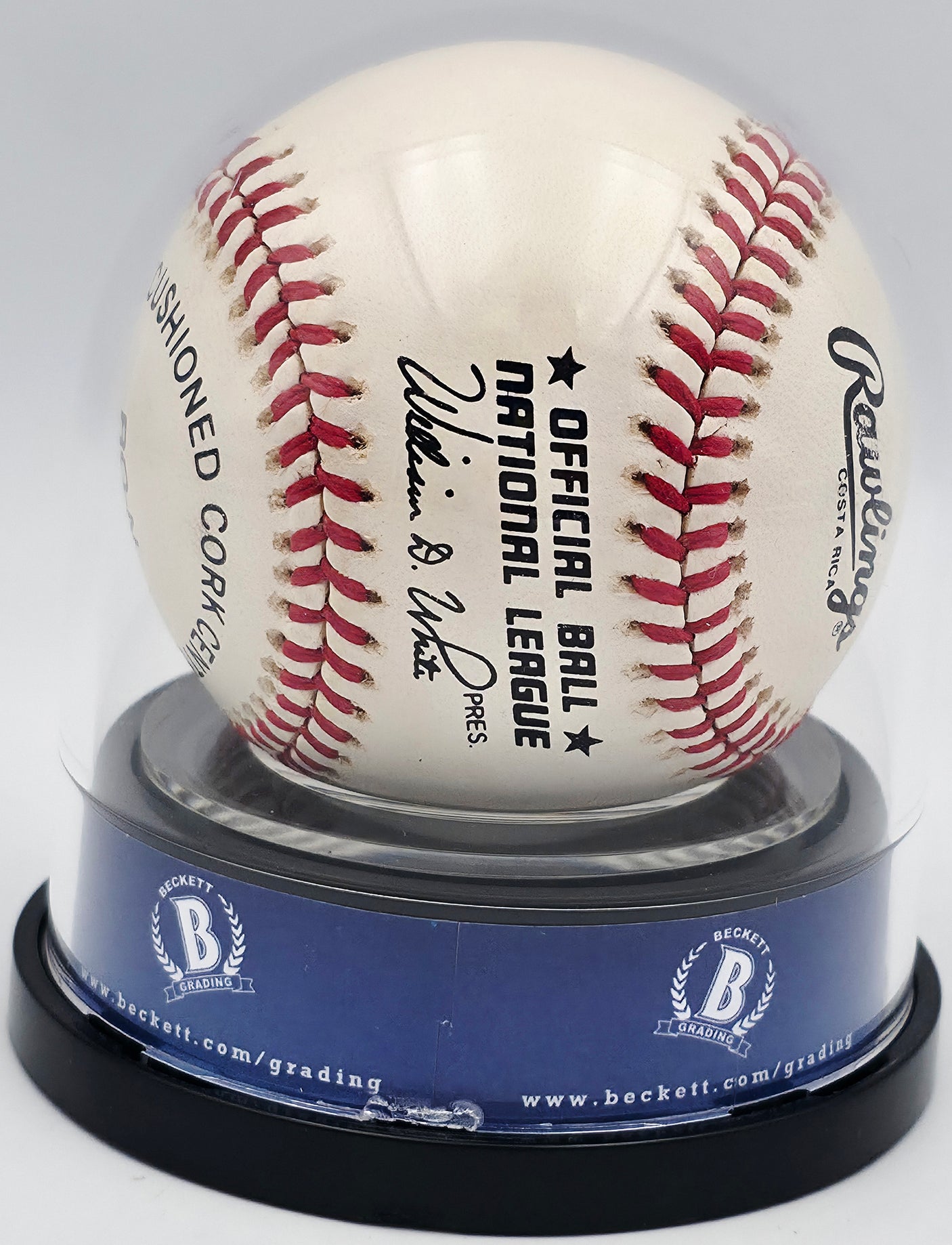 Don Drysdale Autographed Official NL Baseball Los Angeles Dodgers Auto Grade Mint 9 Beckett BAS #17404562