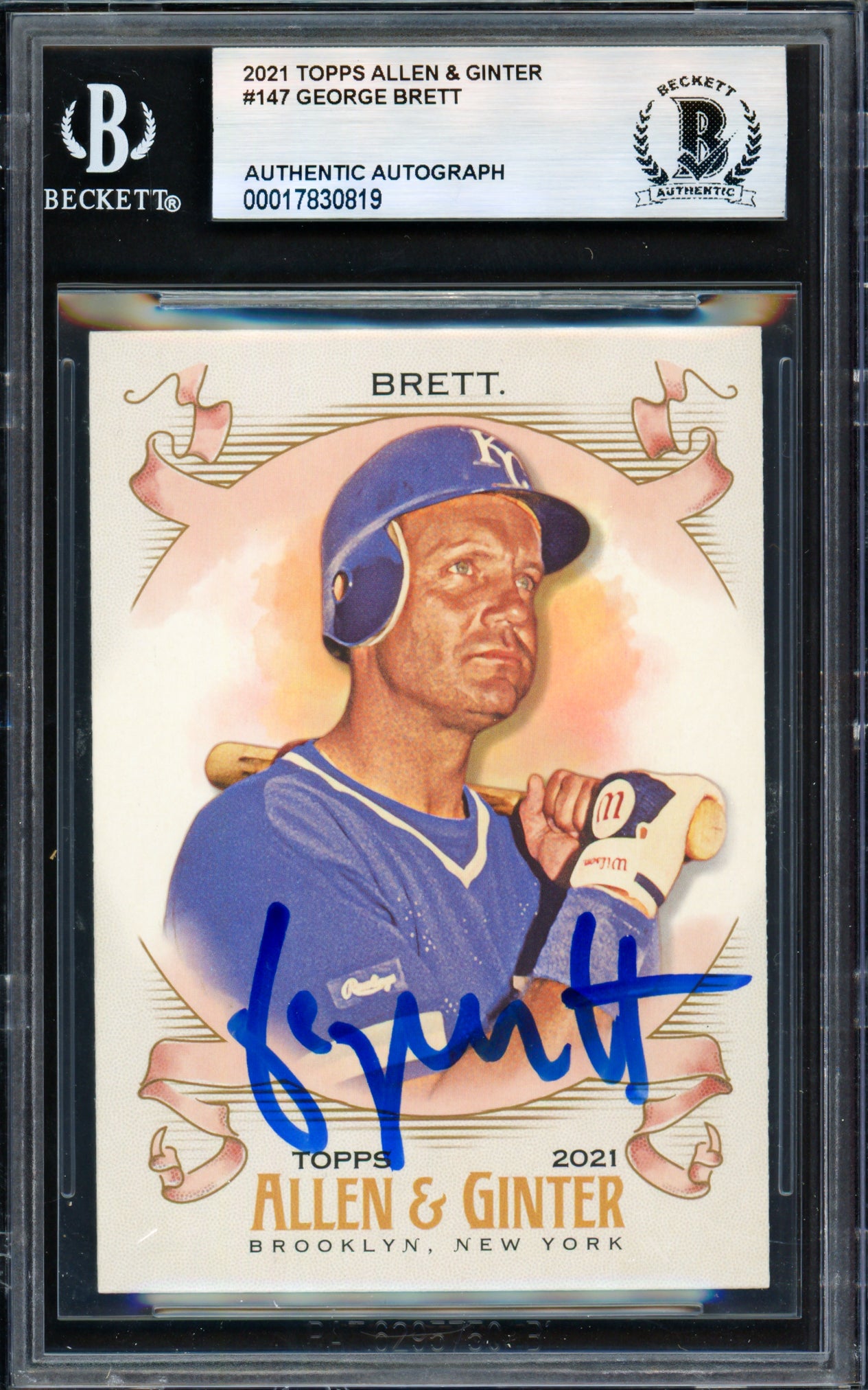 George Brett Autographed 2021 Topps Allen & Ginter Card #147 Kansas City Royals Beckett BAS #17830819