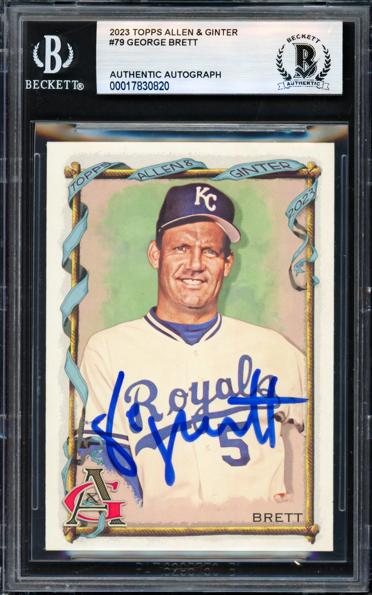 George Brett Autographed 2023 Topps Allen & Ginter Card #79 Kansas City Royals Beckett BAS #17830820