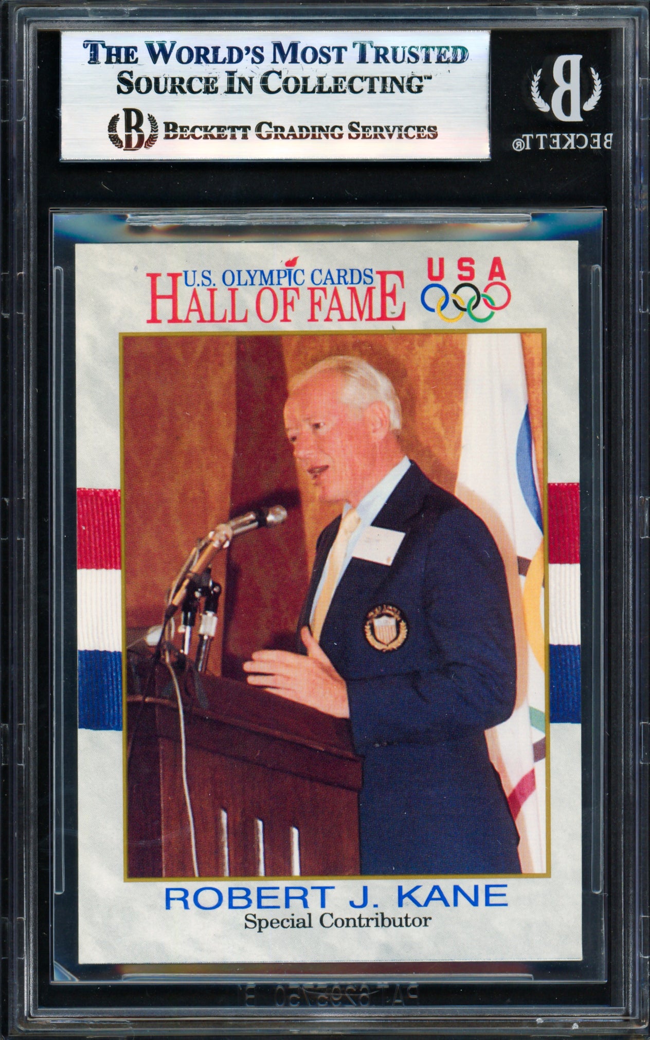 Robert Kane Autographed 1991 Impel Olympics Card #75 Beckett BAS #17830838