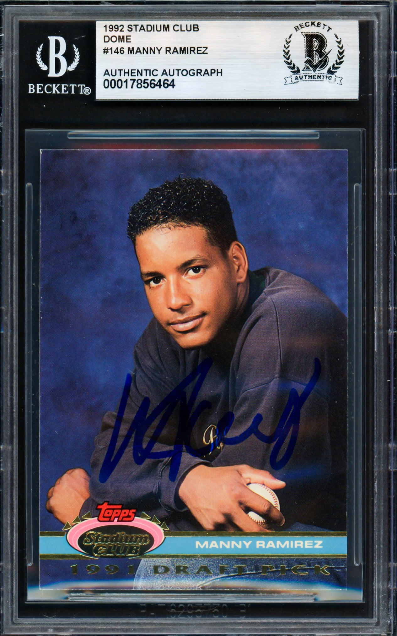 Manny Ramirez Autographed 1992 Stadium Club SE Skydome Rookie Card #146 Cleveland Indians Beckett BAS #17856464