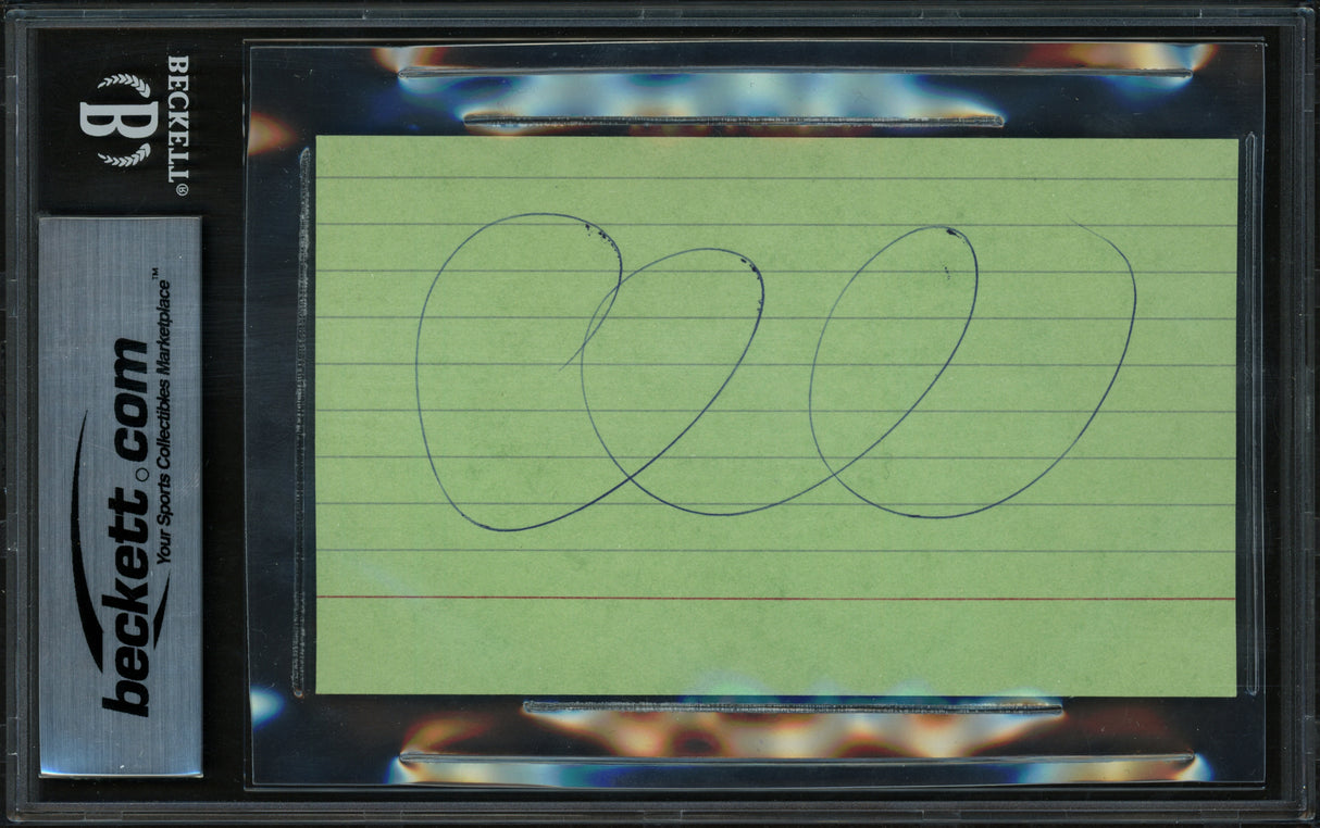 Ray Nitschke Autographed 3x5 Index Card Green Bay Packers "HOF 1978" Beckett BAS #17402436